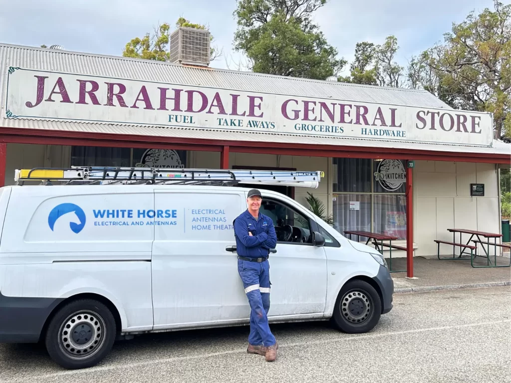 White Horse Antenna & Electrical work van — Paul Morris, licensed antenna installer Rockingham WA